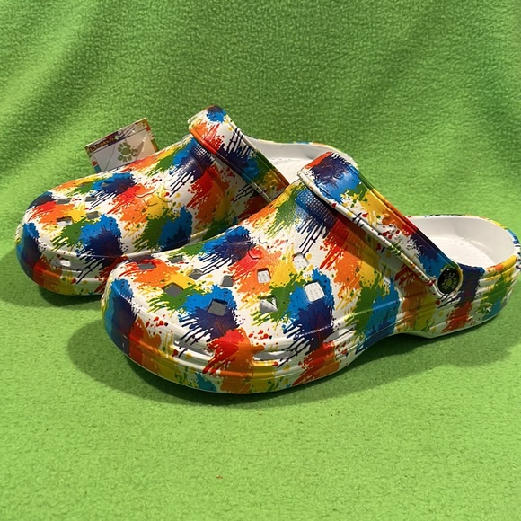 DAWGS Loudmouth Women’s Beach Clogs Drop Cloth Pattern Size 11 NWT - Picture 2 of 8